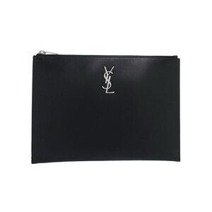 SAINT LAURENT Monogram Zip Tablet Holder Clutch Bag